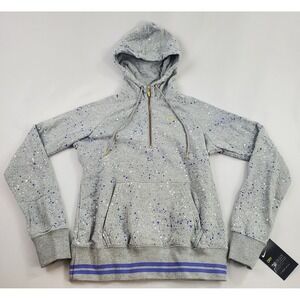 Nike Youth Dri-FIT Hoodie Sweatshirt Grey Gold Splatter Zip M 8-10